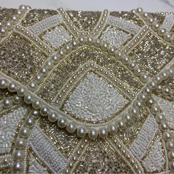 Lulus Piece of Love White Multi Beaded Clutch - Picture 7 of 11
